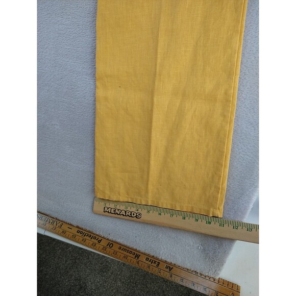 Metrostyle Wide Leg Linen Pants Women's 12 Vintage Yellow Mustard Beach Coastal - Picture 8 of 8